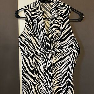 Express Zebra Print Sleeveless Top